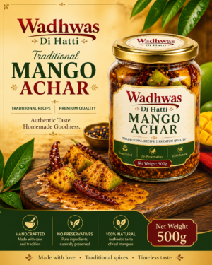 Mango Achar | Traditional Raw Mango Pickle in Mustard Oil | Homemade Indian Aam Ka Achar | 500g